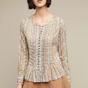 Anthropologie Maeve Gelise button multicolor floral blouse boho peasant top